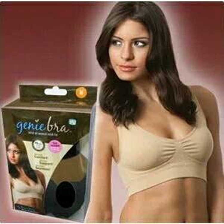 genie bra three-piece padded double-layer zero-binding seamless underwear girl sports bra rims-free vest