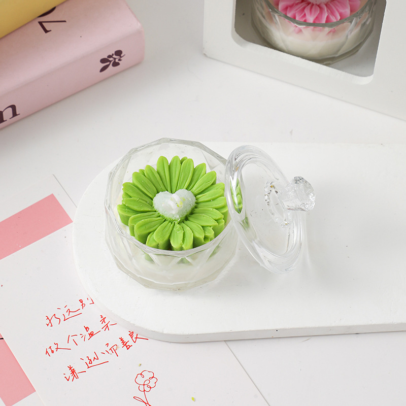 ins小雏菊花朵造型香薰杯蜡diy拍摄道具洋甘菊蜡烛情人节礼品|undefined