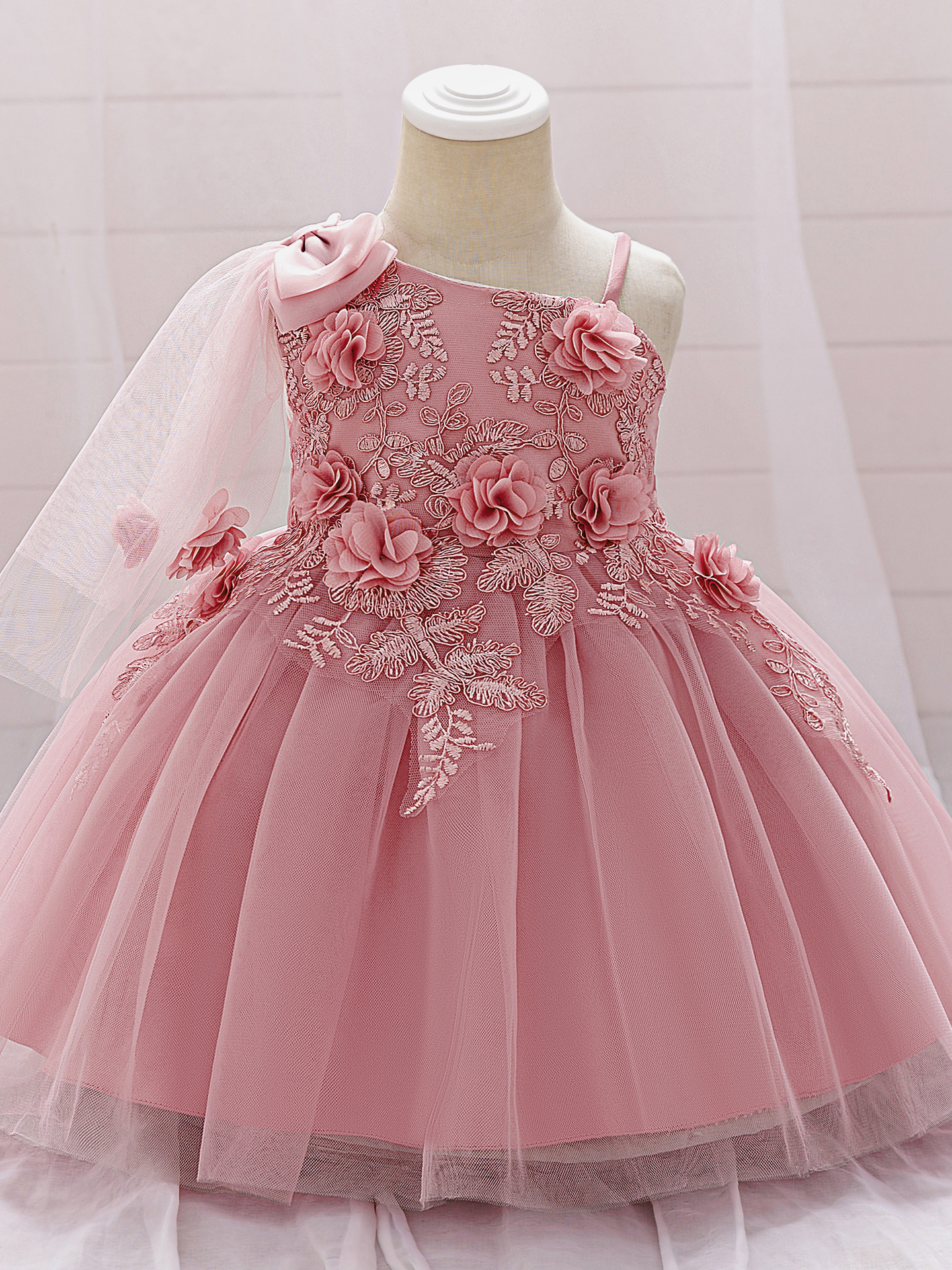 Shein comercio exterior vestidos infantiles bebés banquete de cumpleaños de año nuevo lavar vestidos irregulares tirantes vestidos extranjeros image 5