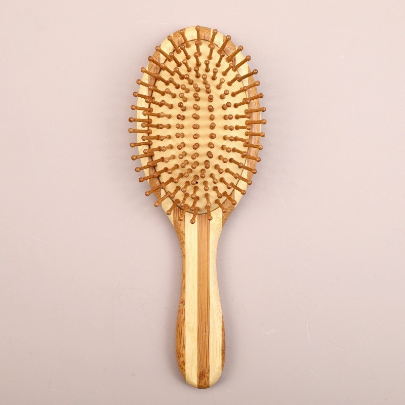 Peine de bambú, peine grande con cojín de aire, peine de peluquería para el hogar, peine para masaje de cabeza, peine de madera antiestático, venta directa de fábrica, cuidado del cabello