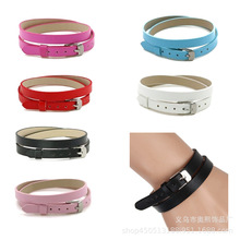 8MM仿皮个性双圈长带PU皮表带diy个性手环饰品配件彩色手腕带手带