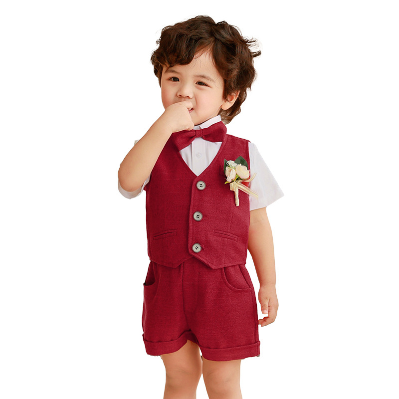 Traje para niños, traje de chaleco, vestido de verano para bebés, anfitrión de cumpleaños, traje de piano para niña de las flores para niños