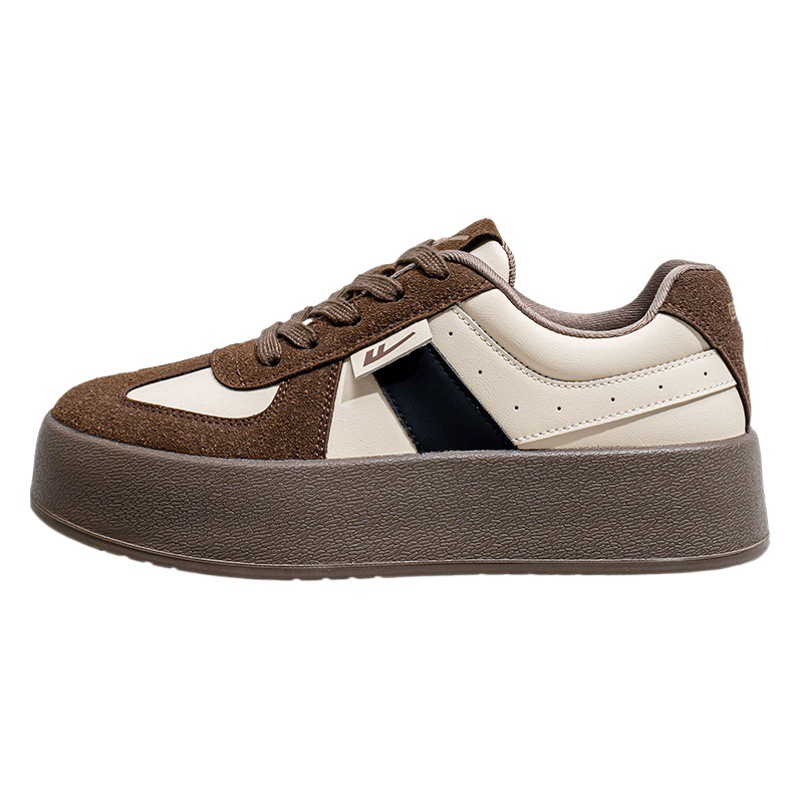 Zapatos de entrenamiento morales estilo guerrero, zapatos Melard de suela gruesa para mujer, zapatos casuales con bloques de color, zapatos individuales retro versátiles al por mayor.