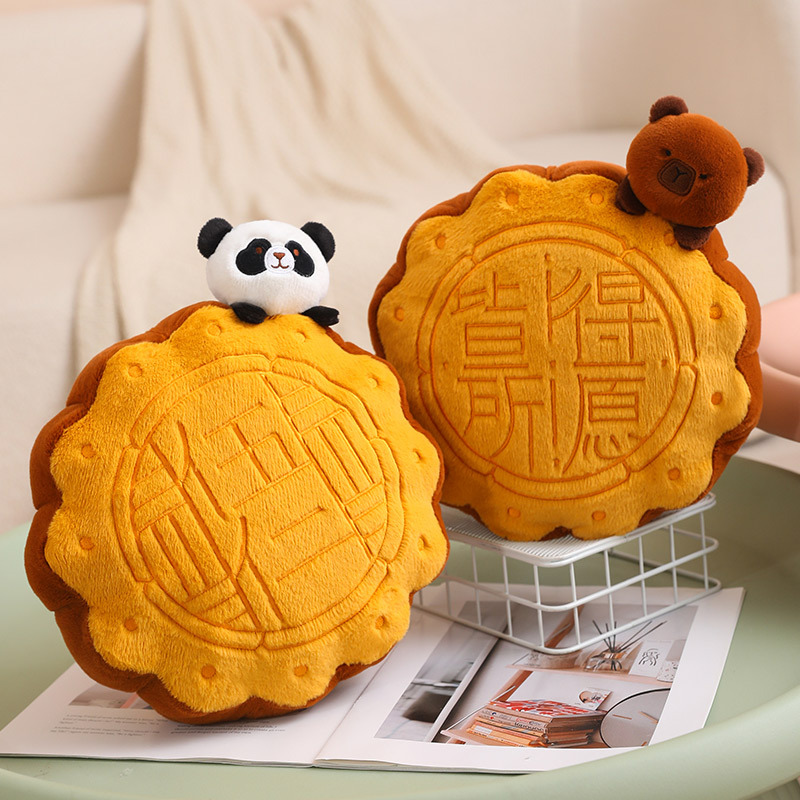 Simulación de pastel de luna almohada lindo conejo muñeca capibara pequeño colgante juguete de peluche muñeca regalo del Festival del Medio Otoño