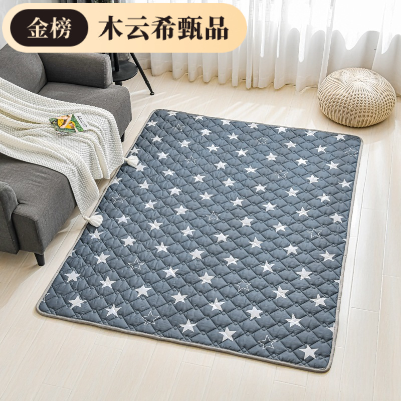 Pure Cotton Non-Slip Floor Mat Baby Crawling Mat Living Room Thickened Children's Crawling Mat Foldable Washable Game Mat Mattress