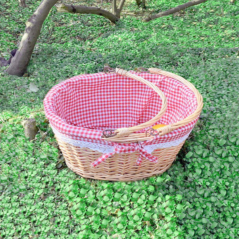 Al Aire Libre hecho a mano mimbre vivo cesta mimbre cesta de almacenamiento cesta fruta picnic fábrica