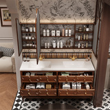 Умывальник в американском стиле Комбинация шкафчиков для ванной комнаты в китайском стиле в стиле ретро Раковина для ванной во французском стиле из шифера Встроенная двойная раковина горячего изгиба