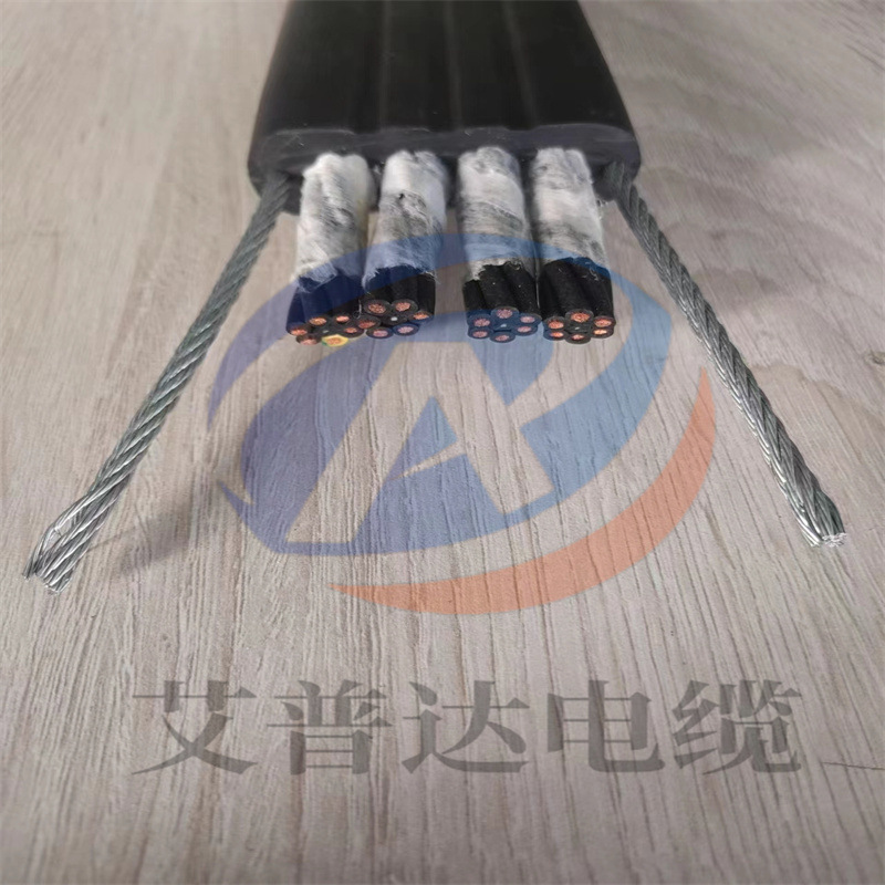 扁电缆 柔韧抗拉双钢丝扁电缆  天车设备电缆耐磨柔性线工业