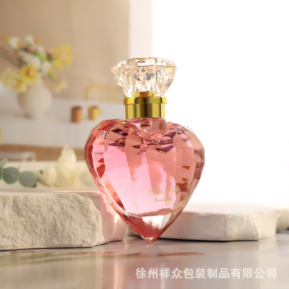 Love specific admite la fabricación de botellas vacías de vidrio de perfume transparente artesanal con tapa de aspersor, botellas de spray portátiles