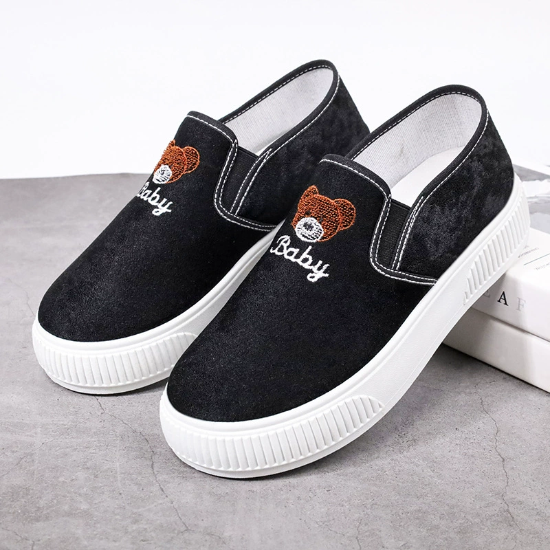 Осенняя новая парусиновая женская обувь Известные в Интернете универсальные туфли на плоской подошве Одиночная обувь Модная повседневная обувь Обувь для студентов Фабрика