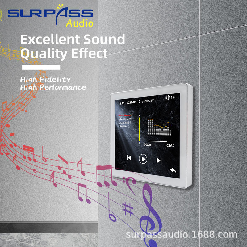 4 inch HD touch screen 86 box embedded background music player bluetooth 5.0 controller panel 4 inch HD touch screen 86 box embedded background music player bluetooth 5.0 controller panel