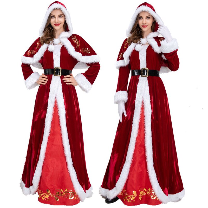 外国貿易 クリスマス衣装 大人女性 高齢者向け 欧米サイズ展開 クロスボーダー レッドドレス クリスマス公演衣装|undefined