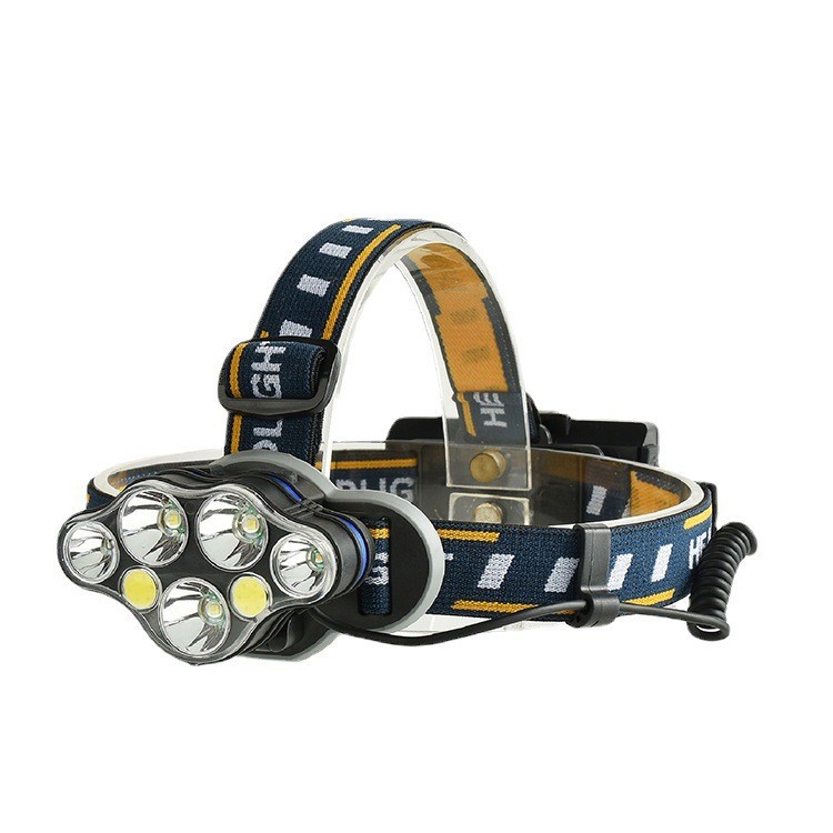 Transfronteriza LED faro carga TYPE-C reflector grande COB faro al aire libre impermeable noche pesca lámpara T6 luz fuerte faro