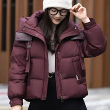 短款羽绒服女2025冬季新款连帽加厚加肥加大保暖妈妈装白鸭绒外套