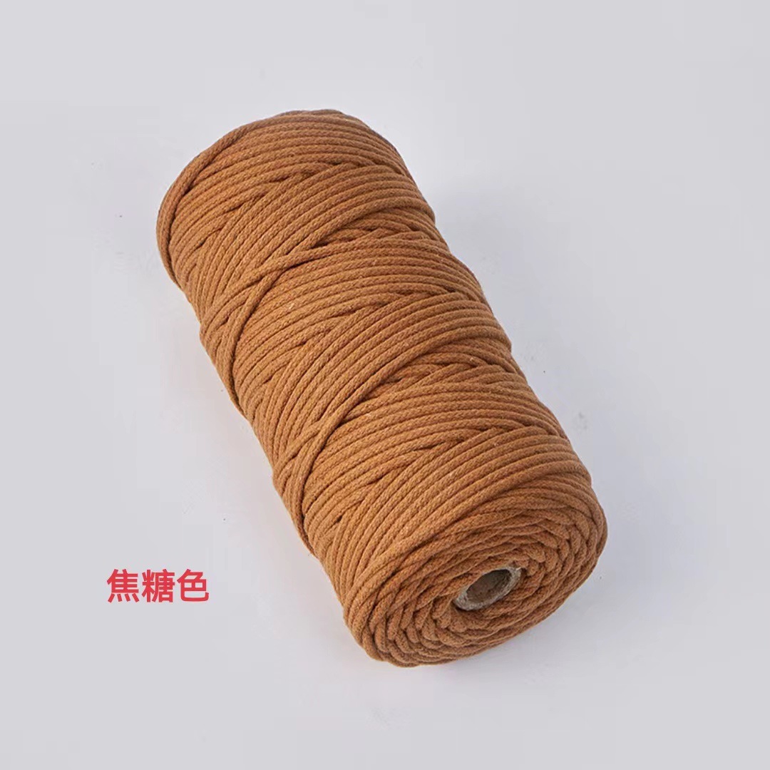 Cuerda de algodón con núcleo de color de 4mm, cuerda de nudo, pulsera de cuerda tejida a mano, cuerda de algodón, cuerda de tapiz, funda de botella creativa, cuerda decorativa