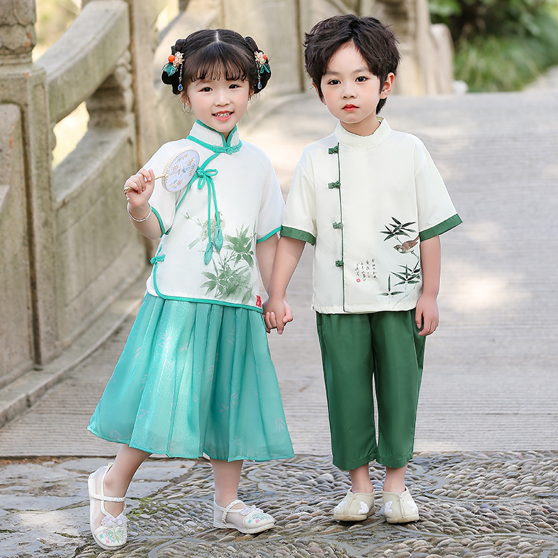 Children's Hanfu for boys, set, suit for kindergarten, Chinese style 4
