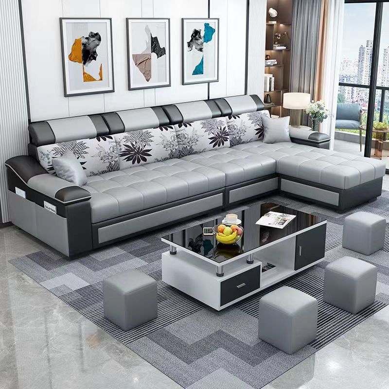 Fabric Sofa for Small Living Room, Simple Modern Economical Rental Apartment, Removable and Washable Tech Fabric Sofa Set