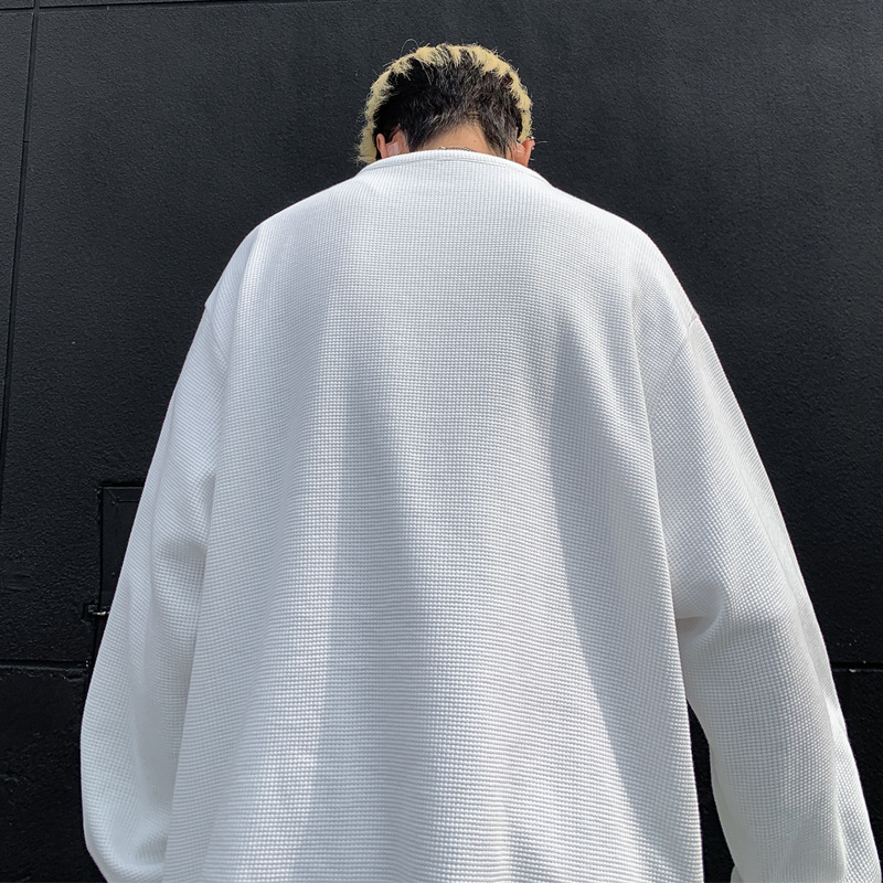 Henley Collar Long-sleeve T-shirt For Men, American Style Heavy-weight Youth Base Shirt, Spring And Autumn High-end_voghion.com