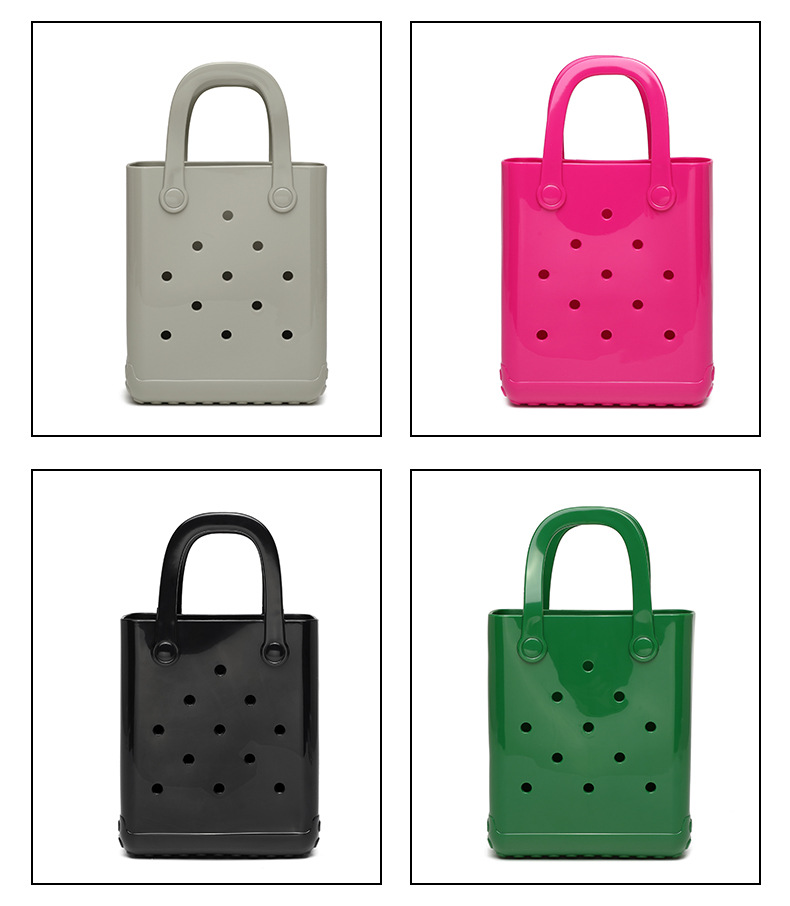 Square Shape Women's Medium PVC Solid Color Streetwear Hollow Square Open Handbag