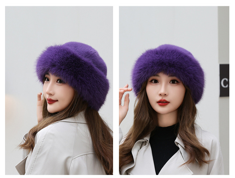 Plush Material Solid Color Pattern Winter, Autumn Season Women's Basic Simple Style Solid Color Eaveless Bucket Hat