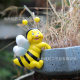 Cross-border cartoon bee porch decoration flower pot pendant soft living room animal ornaments home accessories resin