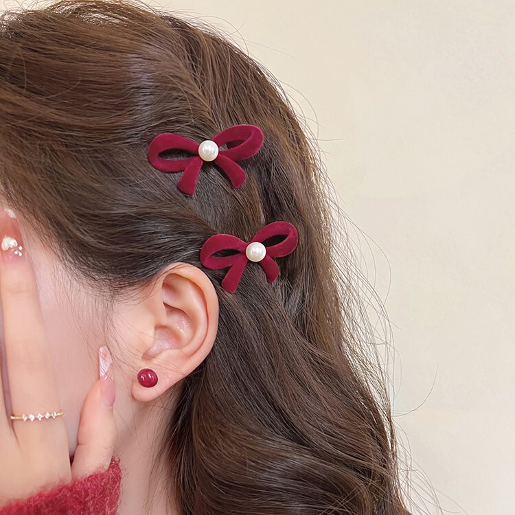 怠け者向け二重編み植毛ヘアピン4本セット、女性用ヘアアクセサリー、サイドクリップ、春夏シンプル前髪クリップ、カモノハシクリップ|undefined