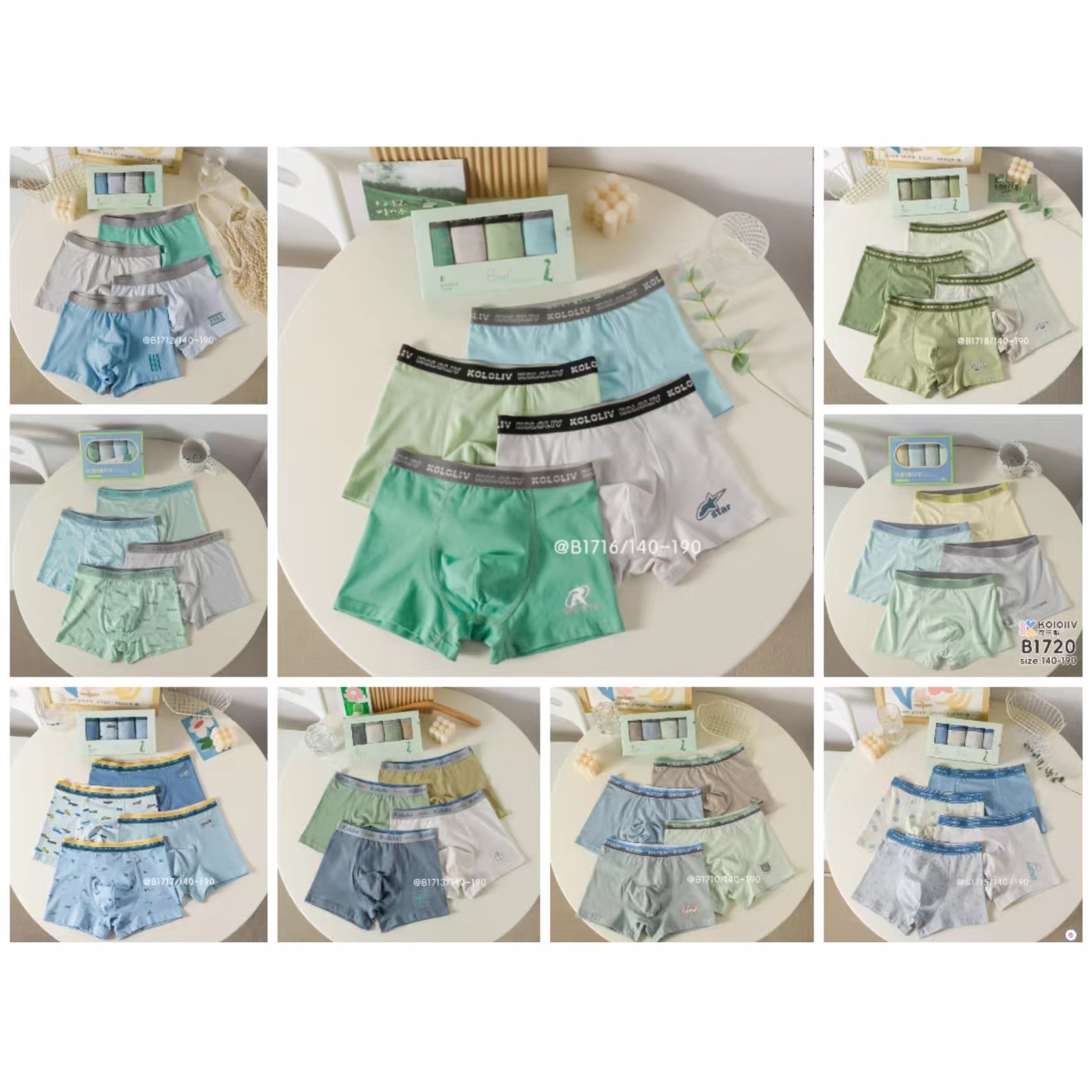 Cola pear boys' underwear boys' boxer shorts students solid color combed cotton shorts teenagers and older children wide-brimmed pants