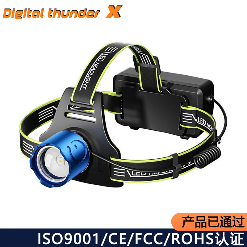 Faro transfronterizo súper brillante recargable linterna montada en la cabeza al aire libre pesca nocturna de larga duración resistencia iluminación exterior