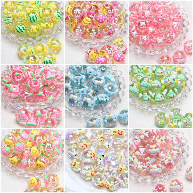 2026 Summer New Heavy Oil Fruit Hand-Painted Beads Beading Pen DIY Phone Chain Car Hanging Bag Chain Headband Beads