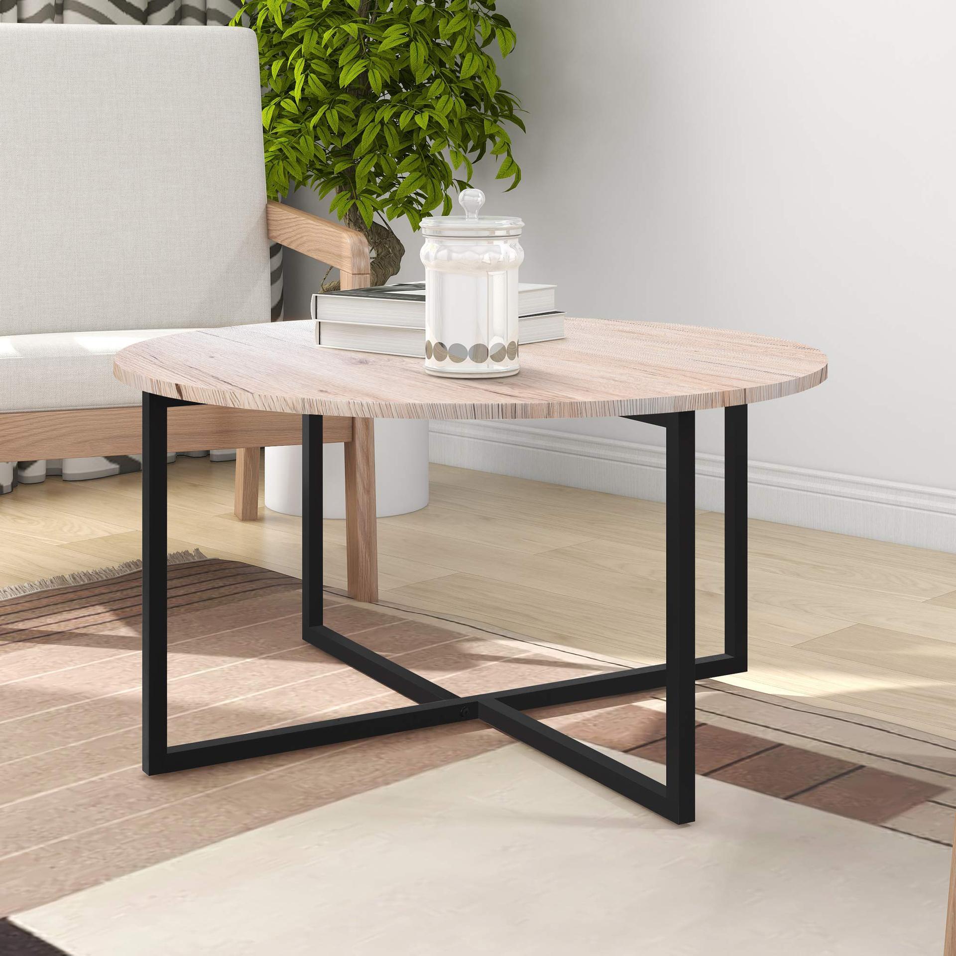 Mesa de té lujosa mesa de sofá de sala de estar alta sensación redonda mesa de café de madera sólida mesa de café de madera