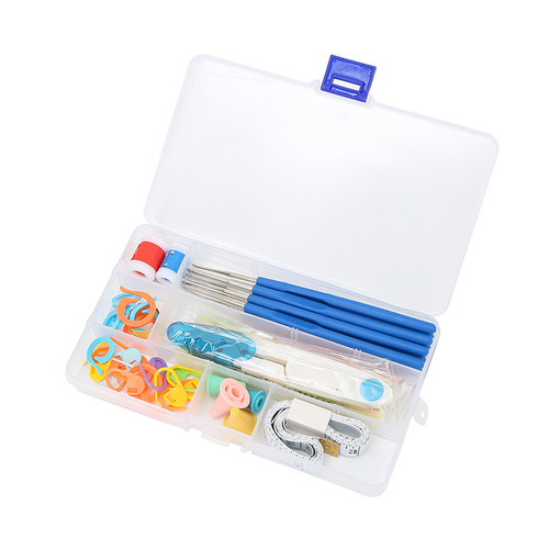 Cross-border hot selling soft handle crochet set handmade DIY sewing and knitting tools 16 pieces single head anti-slip crochet set