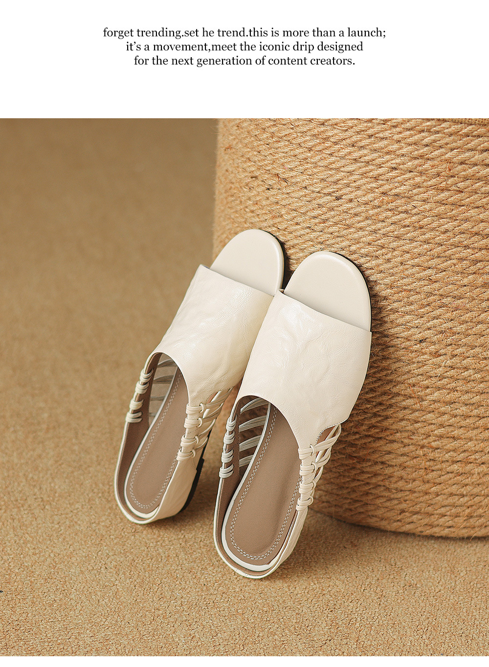Sandal nữ quai chữ V hở mũi gót thấp mùa hè — đen chi tiết 22