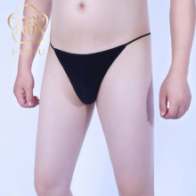 男士性感超薄爽滑丁字裤可调节大码200斤U形囊袋透明马油丝袜内裤