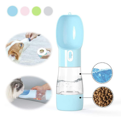 外出随行便携宠物猫咪狗狗两用水粮杯随行喝水器喂食两用一体