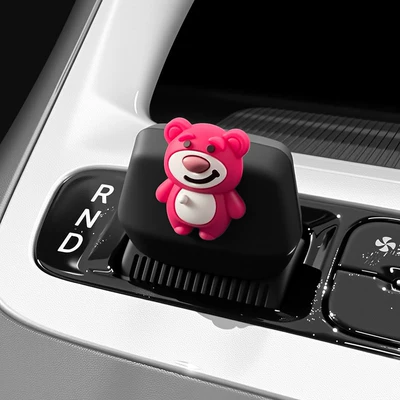 Car interior film Cute Silicone Protective Cover - star-wish-mysterious-black-standing-strawberry-bear-handlebar-cover