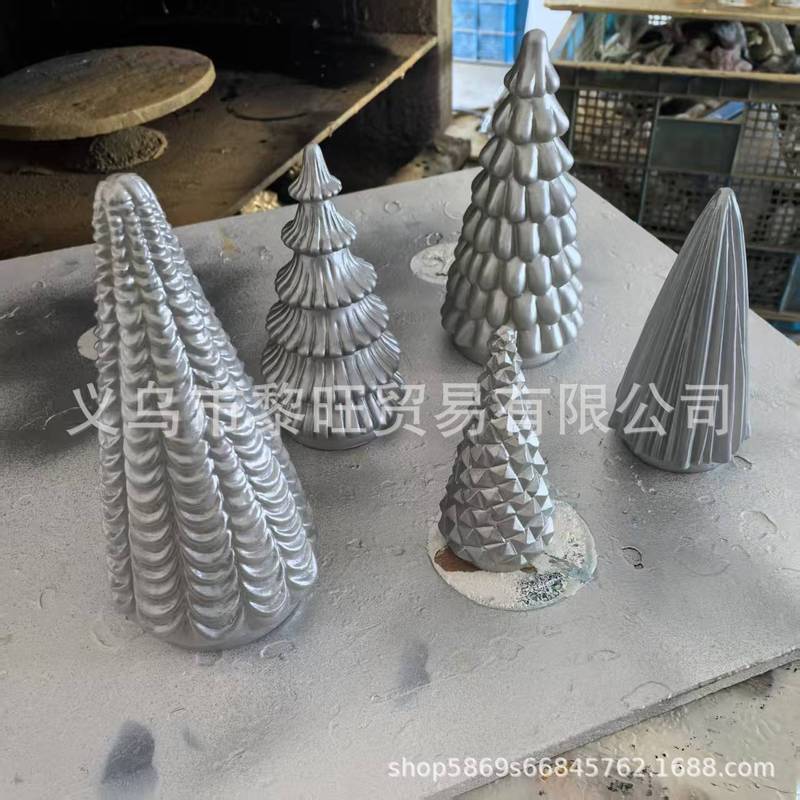 跨境新款Illuminated Mercury Glass Trees发光透明树脂树5件套|undefined