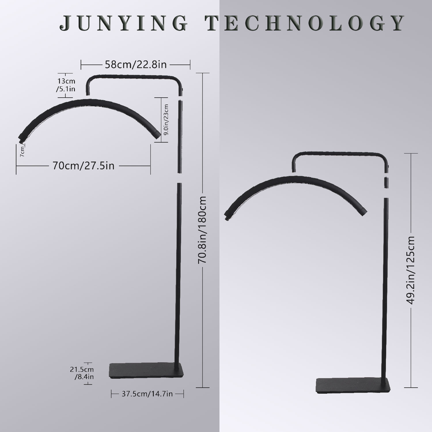 Lámpara de media luna para belleza, lámpara para pestañas de tatuaje, lámpara de pie sin sombras para protección ocular, lámpara para uñas, lámpara LED para uñas y tatuajes de pestañas