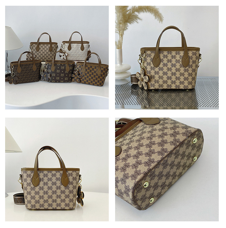 2025 New Women's Basket With Wide Strap, Popular Printed Fashion Large Capacity Shoulder Crossbody Bag_voghion.com