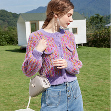 针织衫女2025年春装女毛衣女装新款休闲慵懒风百搭外套女口袋设计