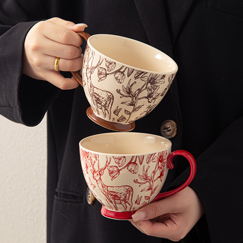 Nordic ins high-value mug household large capacity water cup ceramic…