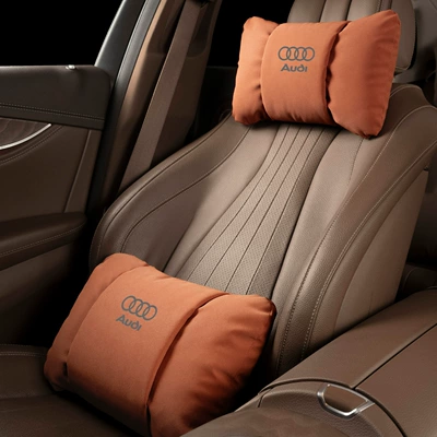 Headrest – Seat Accessories - butterfly-style-ideal-orange-audi-headrest-lumbar-support-one-of-each