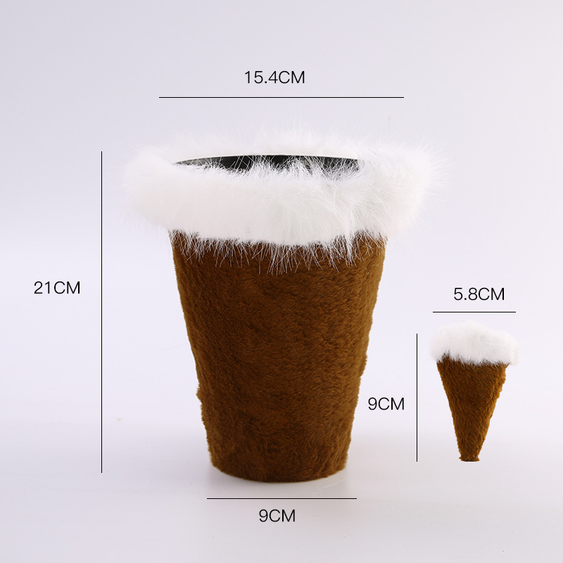 Serie de invierno y otoño de siete colores, taza de té de peluche, caja de flores, caja de regalo floral diy hecha a mano