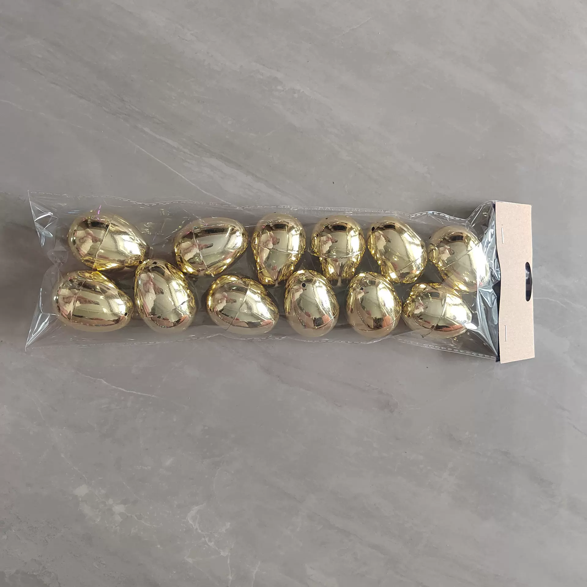 跨境热销6X4.5cm复活节彩蛋塑料电镀金色蛋壳开口电镀复活节鸡蛋