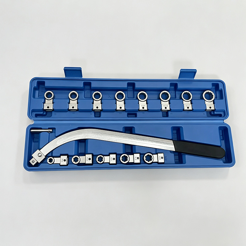 Customized 15-piece set of idler pulley belt wrenches, adjustable belt wrenches for automotive engines, and belt tensioning wrenches
