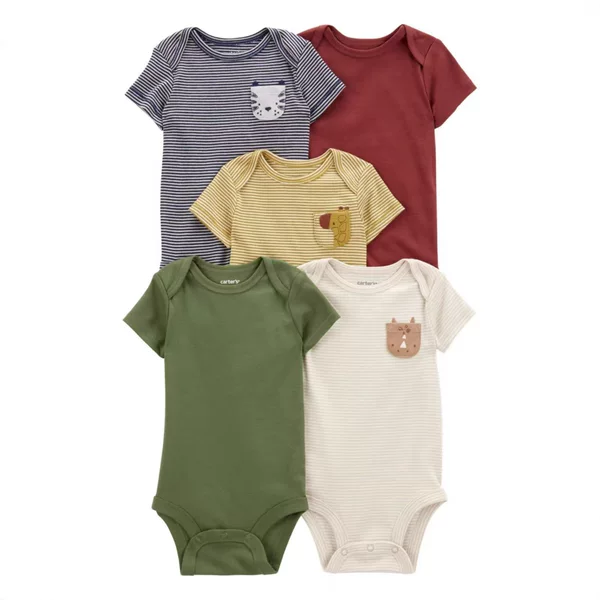 Children's Clothing Summer New Style Infant Short-Sleeved Triangle Romper Five-Piece Baby Jumpsuit Cross-Border Shipping to Europe and America