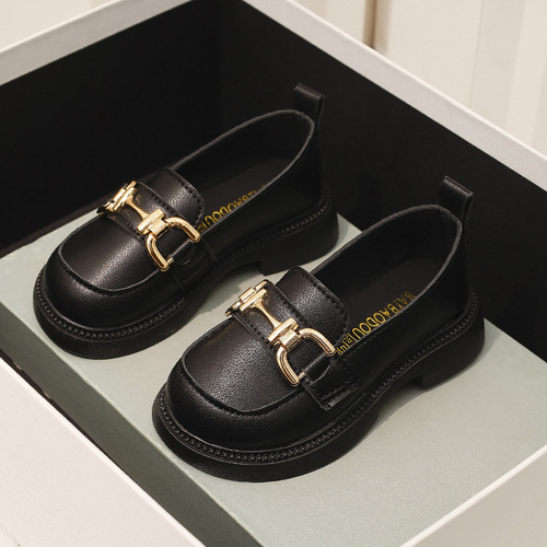 Girls 'small leather shoes in spring and autumn New style children's soft sole and soft face princess shoes for small and medium children, girls' black single-layer shoes