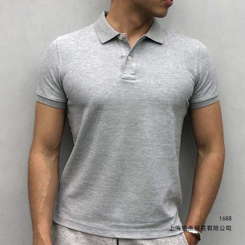 Sports Men's Polo Shirt Short-Sleeved Trendy Pure Cotton T-Shirt Loose Lapel Business Casual Mercerized Cotton Summer Half-Sleeve Sports Men's Polo Shirt Short-Sleeved Trendy Pure Cotton T-Shirt Loose Lapel Business Casual Mercerized Cotton Summer Half-Sleeve