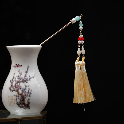 High-end Hanfu headdress for women, Chinese style bridal hairpin, ancient costume, elegant headdress, tassels, versatile accessories