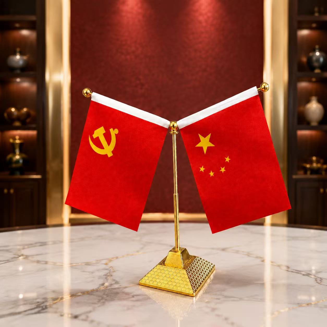 Gold Mountain, Silver Mountain, Red Flag, Party Flag, Car Decorations, Interior Dashboard Ornaments, New Car Gifts, National Flag Commemorative Gifts