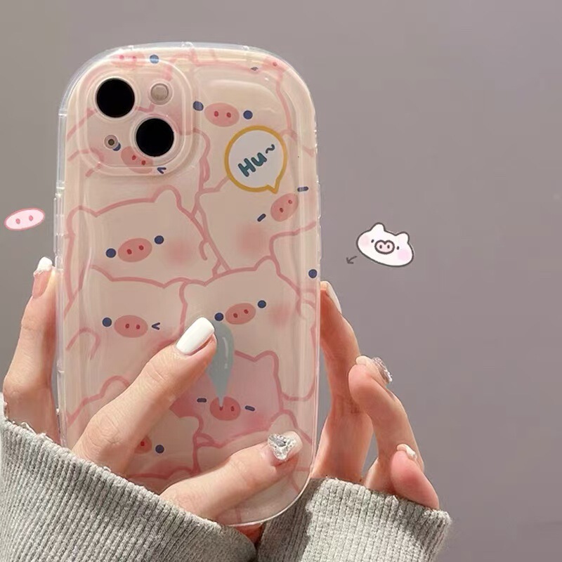 Pink Piggy Phone Case Suitable for iPhone 17 Pro Max, Transparent, Shockproof for Apple 15, 14, Cute for Girls, 13, 16